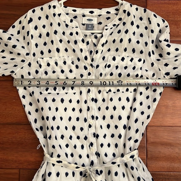 Old Navy Women Blue & White polka dot dress 3/4 Sleeves SZ XS - Picture 9 of 11
